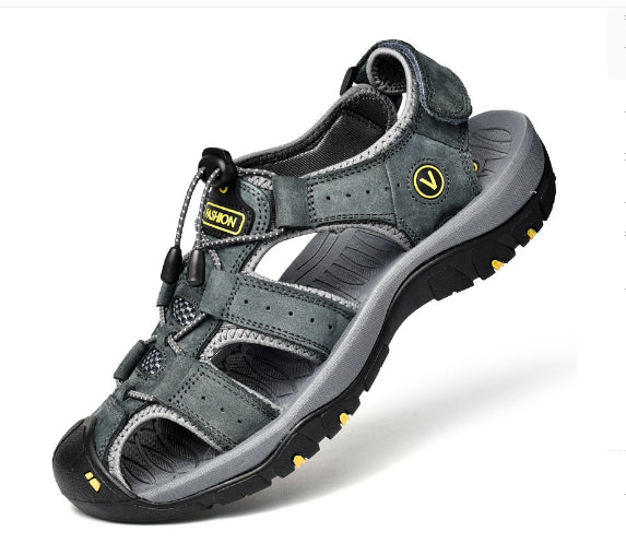 Outdoor-Herrensportsandalen aus Leder in großen Größen