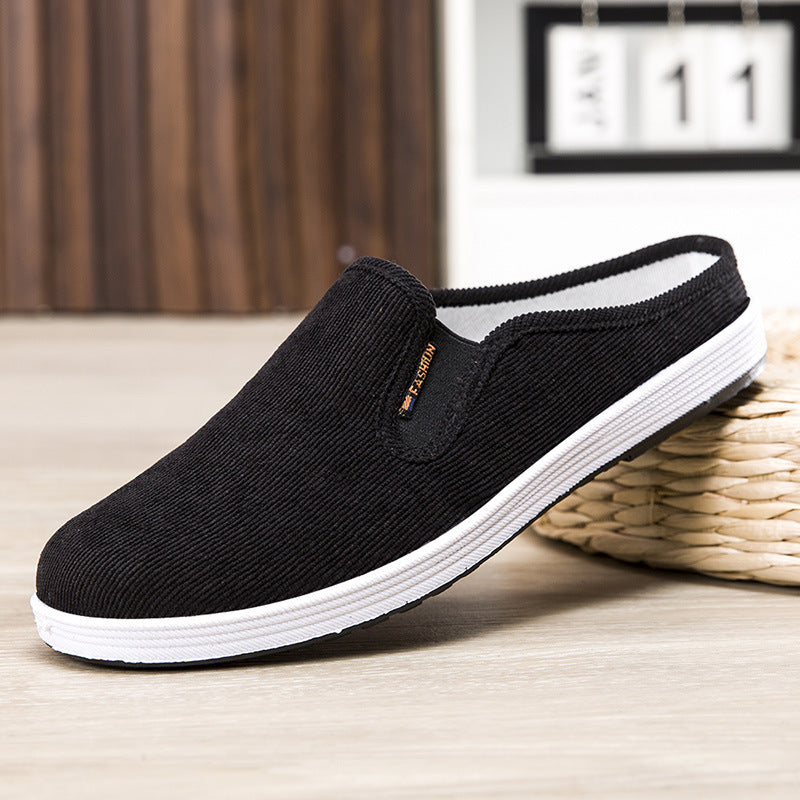 Lässige, atmungsaktive vielseitige Sneaker zum Reinschlüpfen, fersenfrei, mit halbem Halt, rutschfest, Herrenschuhe