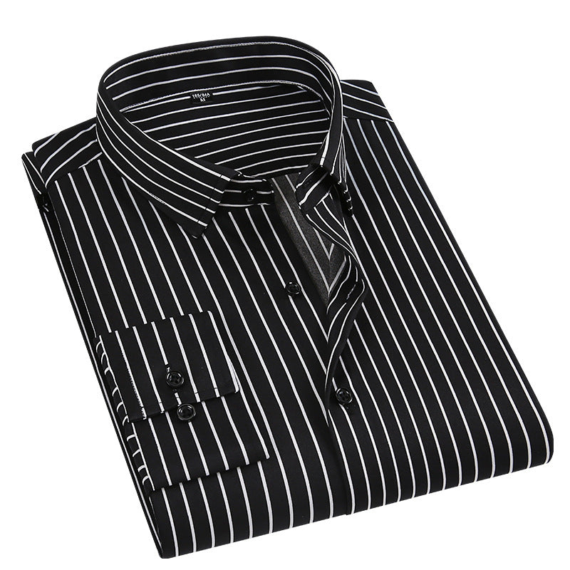 Camisa fina de manga larga para hombre, casual y entallada