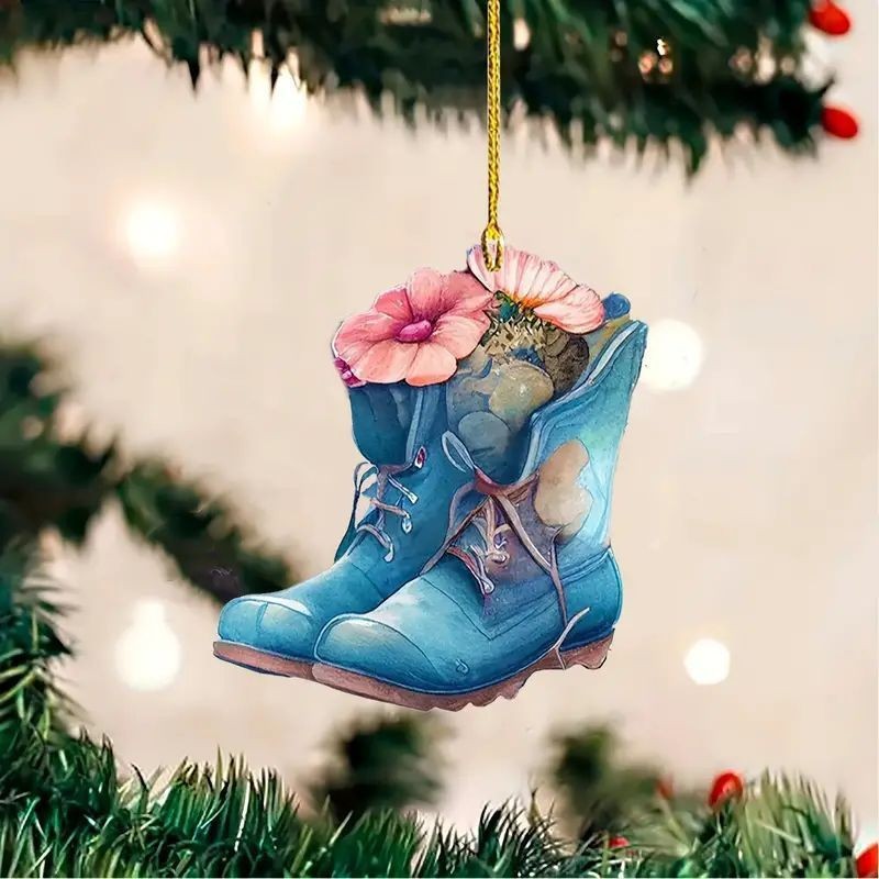 Jul Julgransdekoration Akryl Platta Hängande Dekorationer