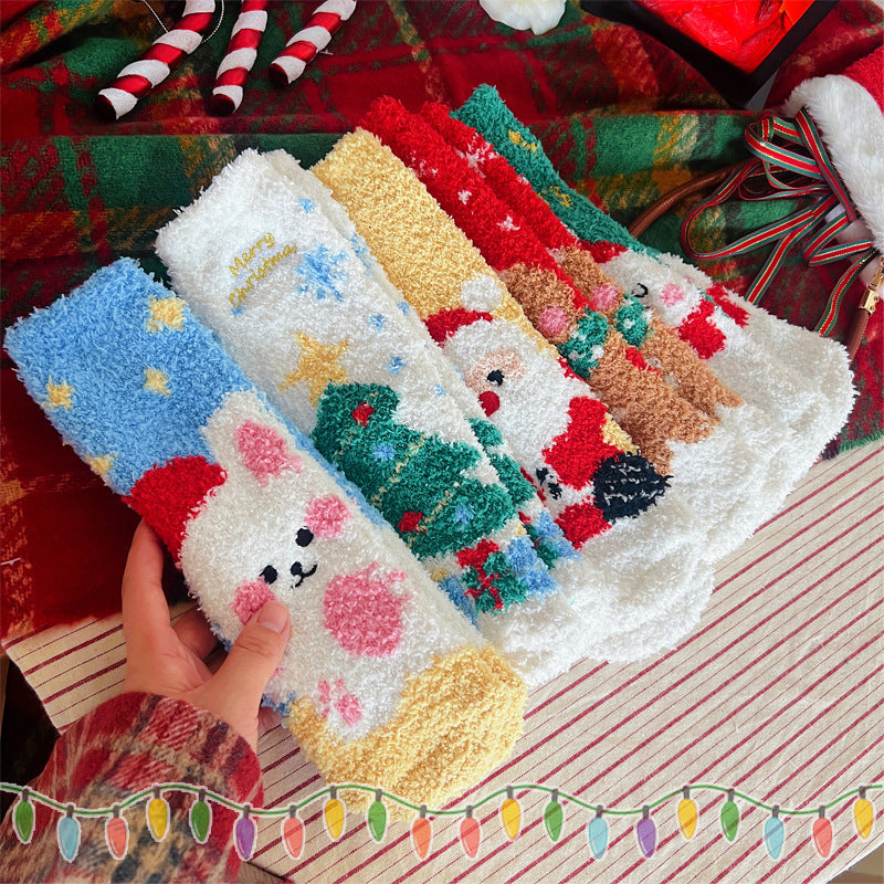 Juliga fleece-strumpor för kvinnor i mellanhöjd