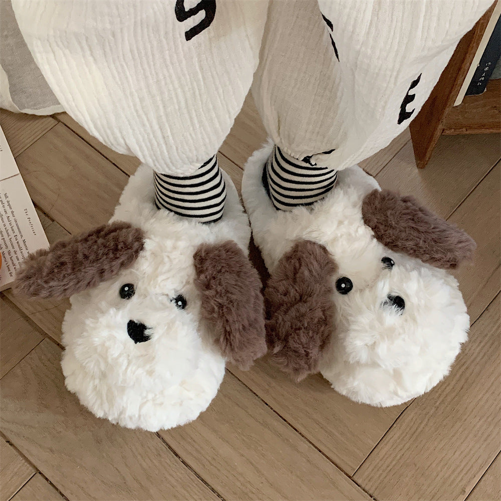 Chinelos femininos de inverno com coração, térmicos de algodão para uso interno, estilo fofo/cartoon
