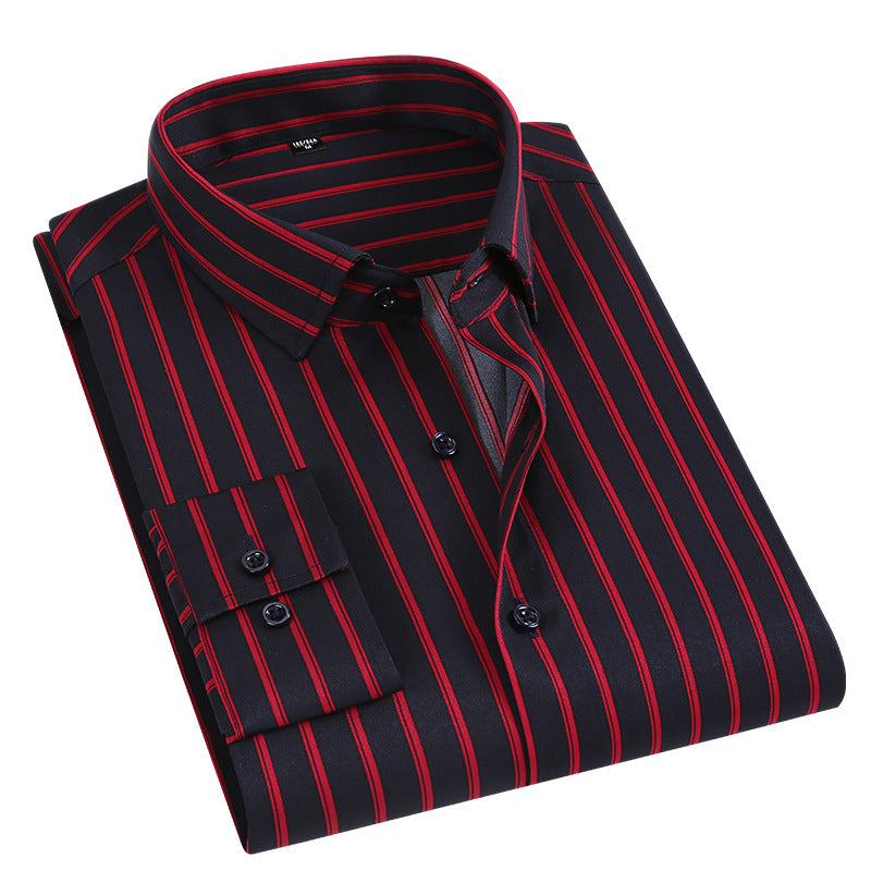 Camisa fina de manga larga para hombre, casual y entallada