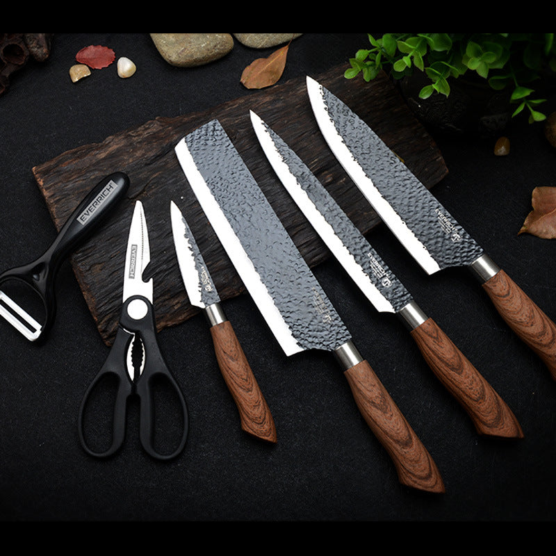 Kitchen Knives Stainless Steel Black Non-stick Knife Set 6 Piece Set