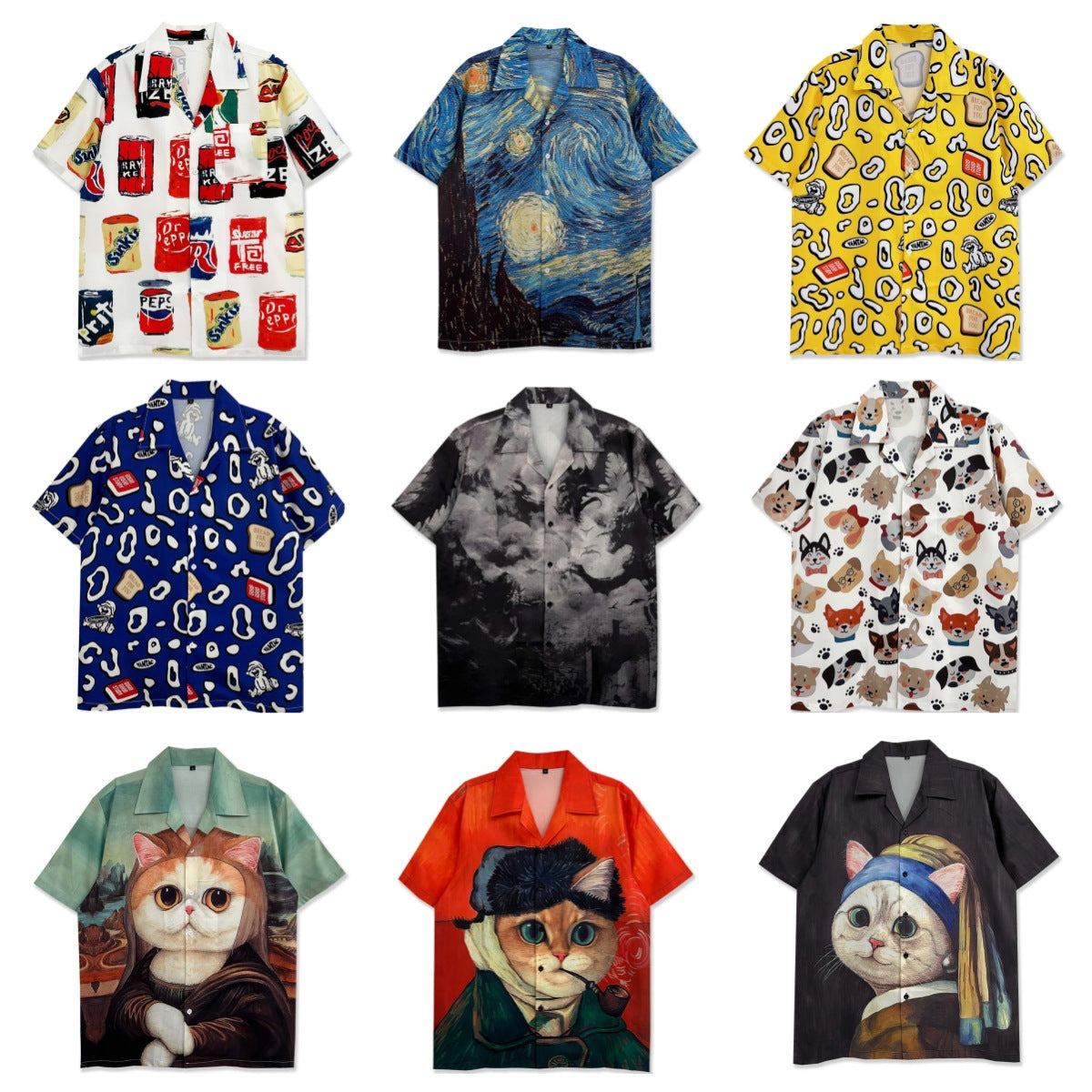 Camisa estampada con estilo vintage retro de dibujos animados