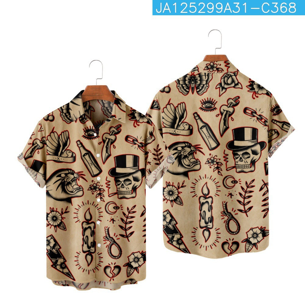 Camisa de playa hawaiana para ocio personal y vacaciones, manga corta