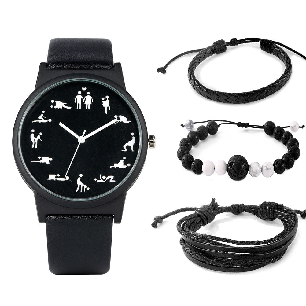 Herrset med quartzklocka och armband – presentset i casual stil