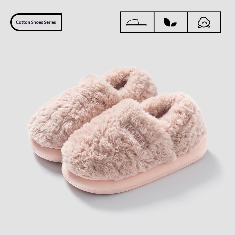 Pantuflas de algodón cálidas y antideslizantes para hombre para interior