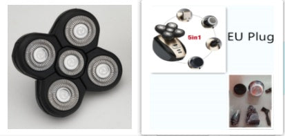 5 i 1 multifunktionell elektrisk rakapparat med 5 blad för män, rakat huvud, uppladdningsbar rakmaskin, skägg-, näs- och hårtrimmer