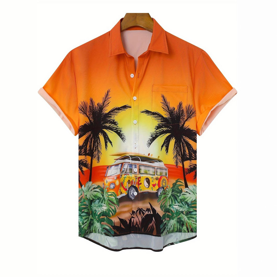 3D Printing Fashion New Flower Men's Short Sleeve Shirt