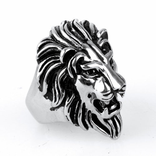 Personality Punk Lion Head Ring Men