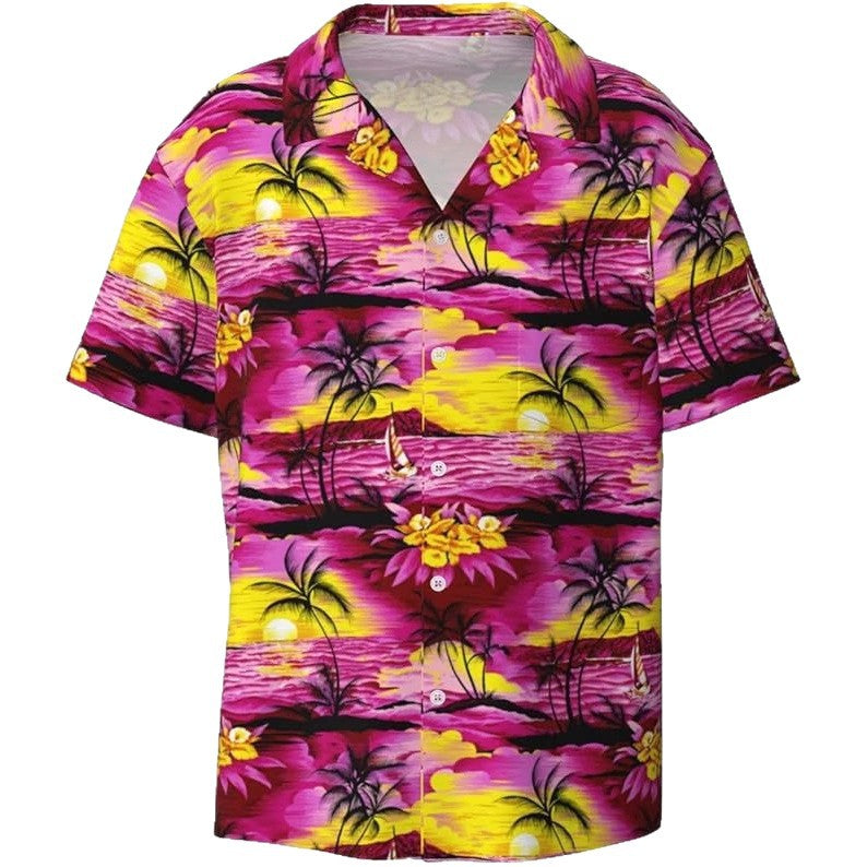 Camisa masculina casual de manga curta, combina com tudo
