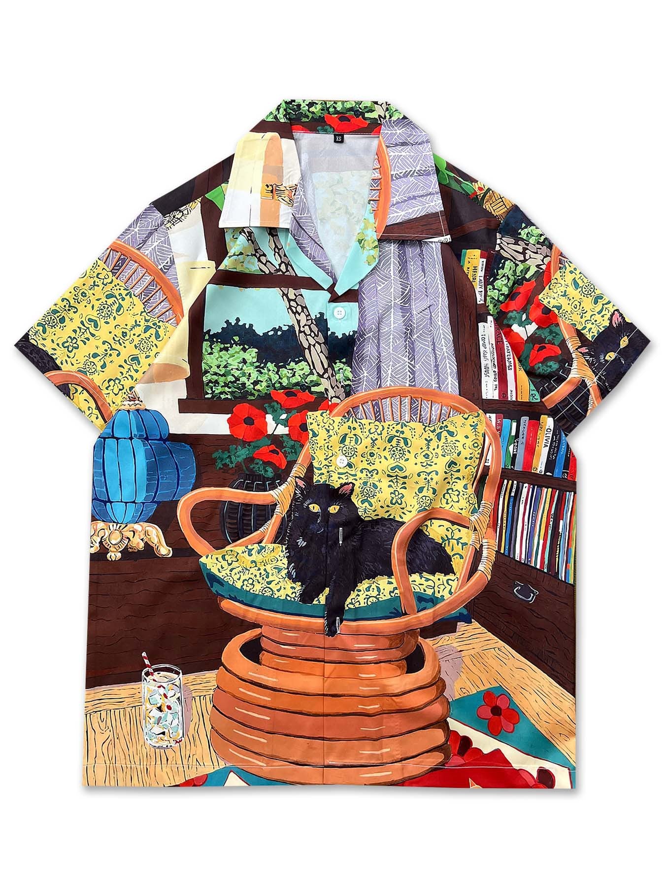 Camisa estampada con estilo vintage retro de dibujos animados
