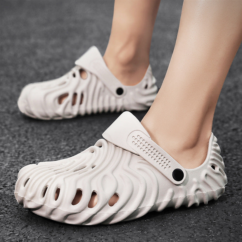 Nuevos zapatos casuales de hombre para verano, transpirables, con puntera cerrada y agujeros