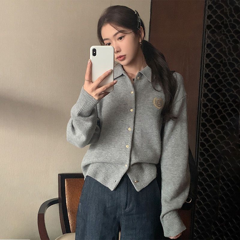 Cardigan De Cachemira Liso Para Mujer, Abrigo Holgado Con Cuello Solapa