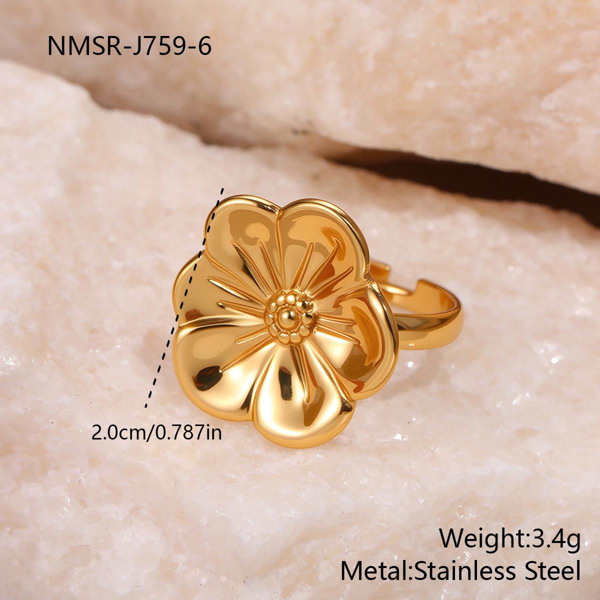 Fashion Geometry Pattern Flower Ocean Ring Open Design Bracelet