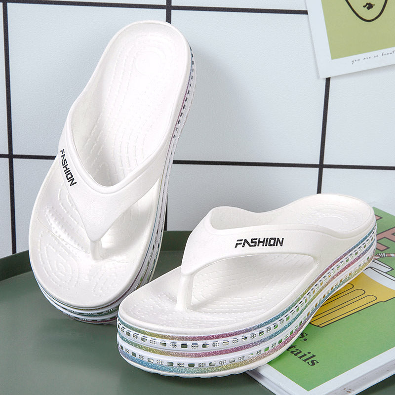 Chanclas de moda casual para mujer de suela gruesa para playa