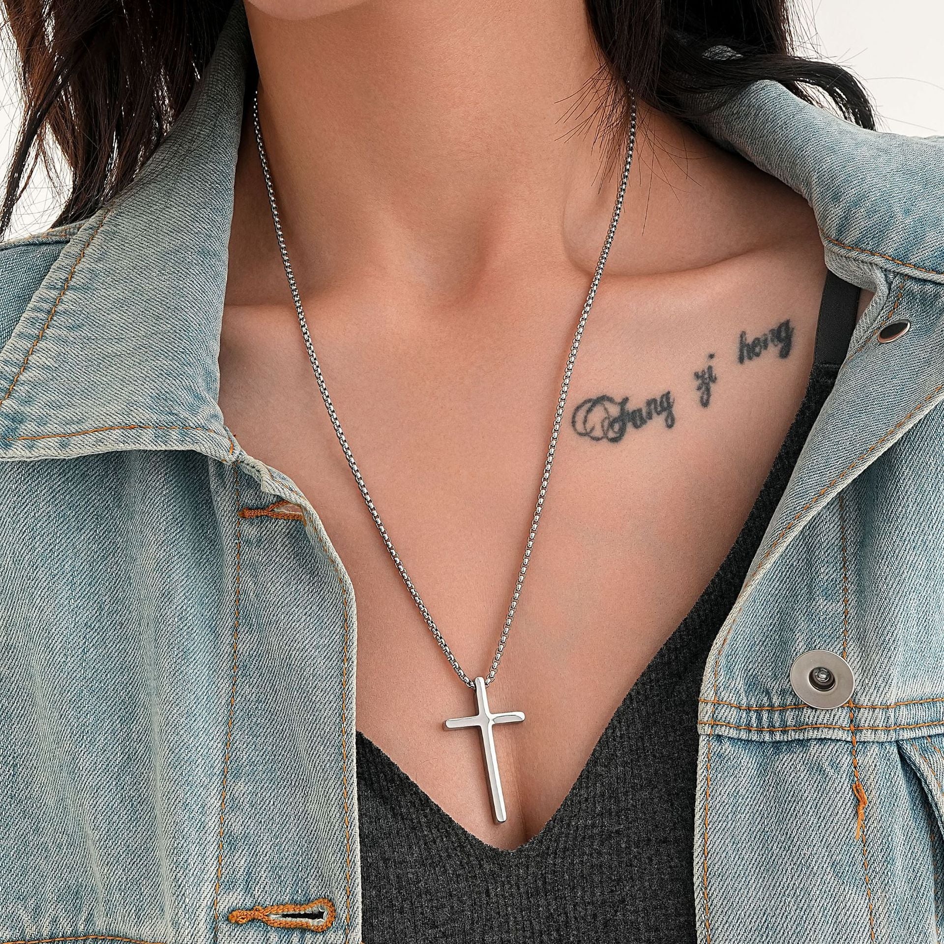 Simple Box Chain Stainless Steel Necklace