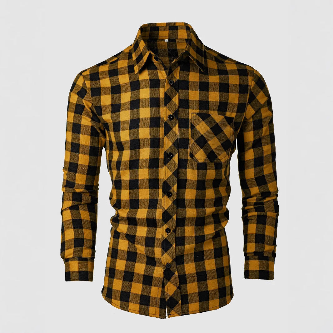 Camisa informal estampada ajustada con cuello solapa