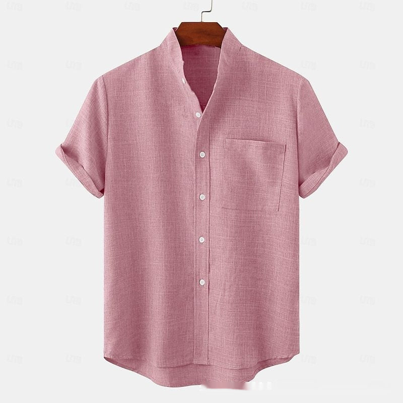 Camisa Holgada Casual de Manga 3D a Rayas para Hombre para la Playa