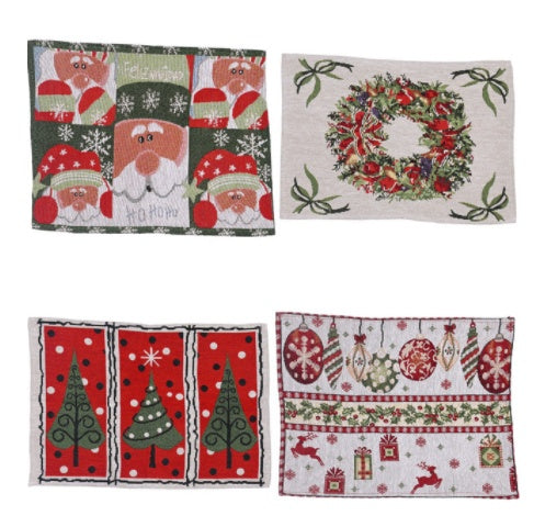 Productos de decoración navideña para el hogar Manteles individuales de tela de punto