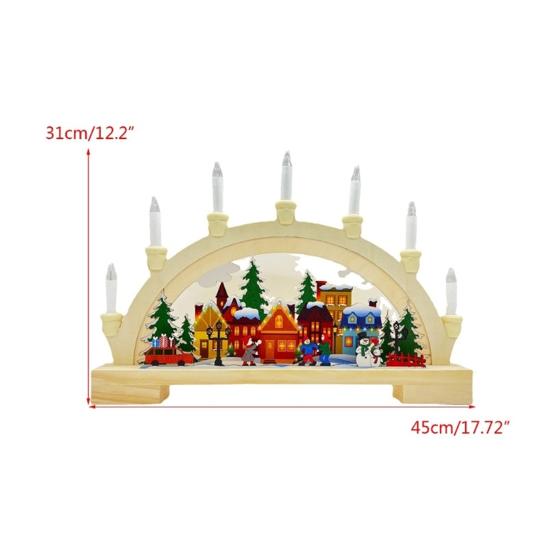 Trädekoration – Adventsljusstake Julbro med LED-belysning