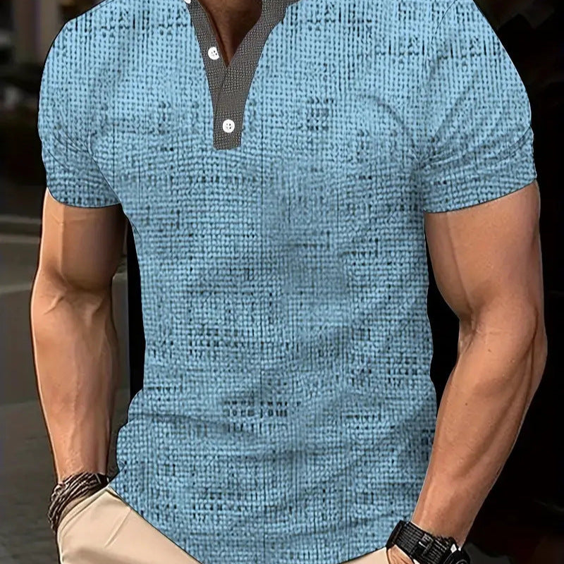 Camisa casual de manga corta para hombre con estampado de camuflaje 3D