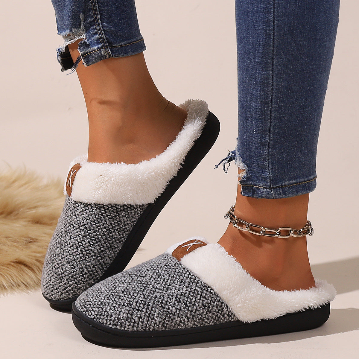 Pantuflas de peluche de invierno, moda, suela gruesa, cálidas, para mujer y hombre, zapatillas de casa para interior y dormitorio