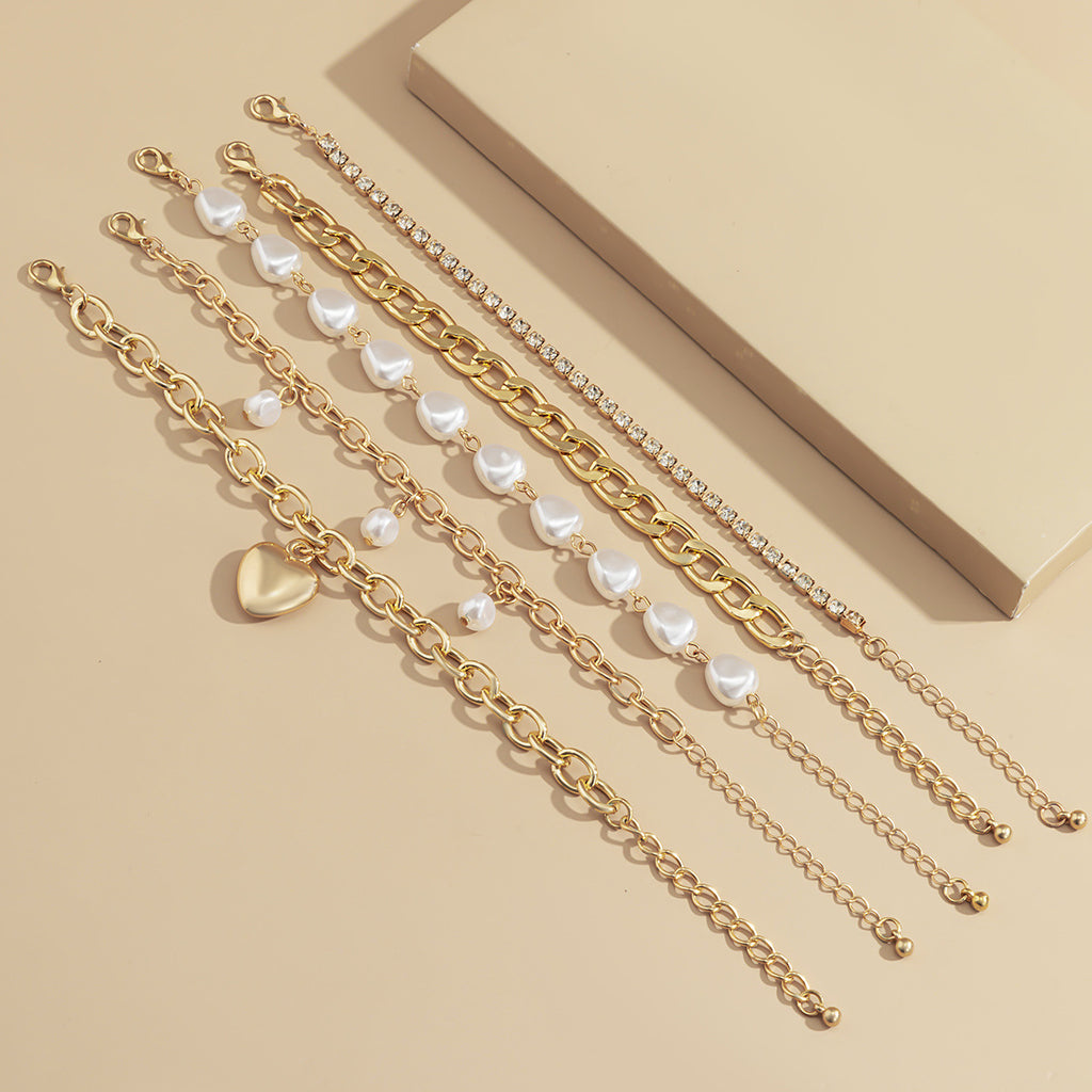 Komplext kubanskt armband för kvinnor med mikroinlägg och kärleksarmband