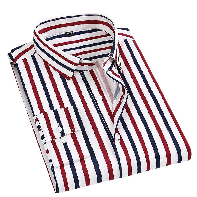 Camisa fina de manga larga para hombre, casual y entallada