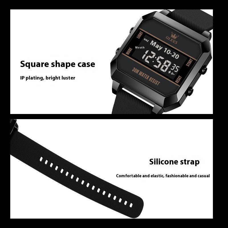 Elektronisk klocka Multifunktionell barnklocka för herrar