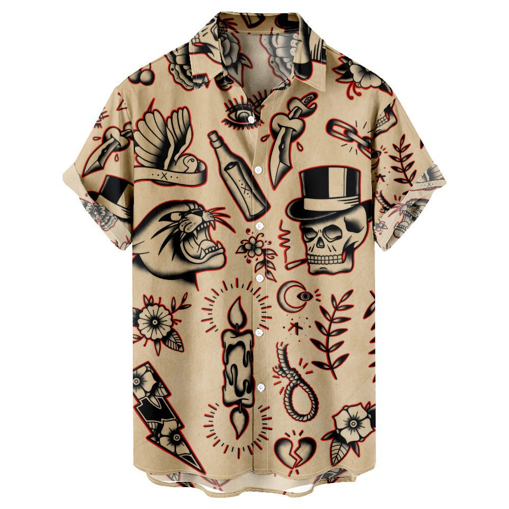 Camisa de playa hawaiana para ocio personal y vacaciones, manga corta