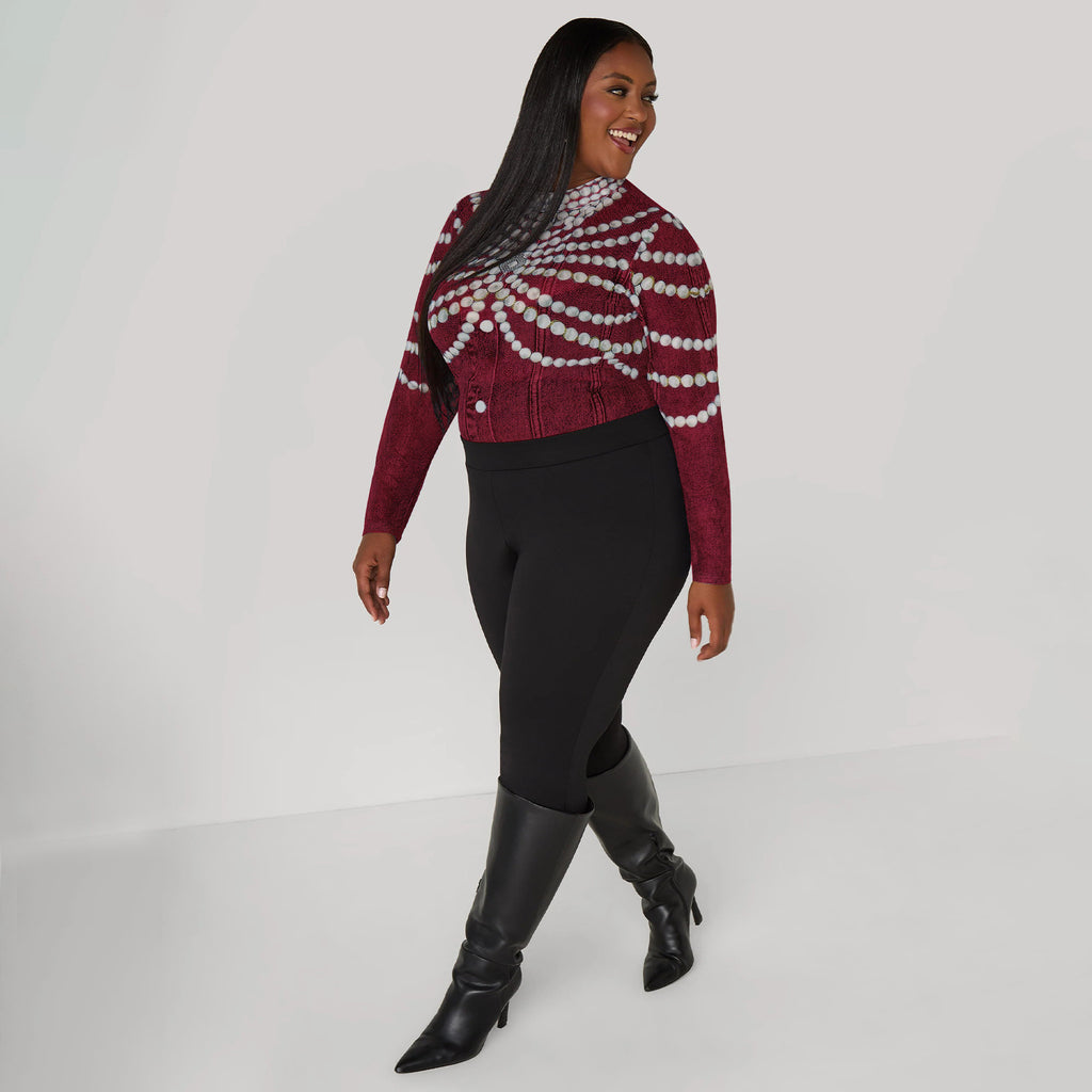 txt
Top casual de otoño nuevo para mujer, talla grande, con estampado