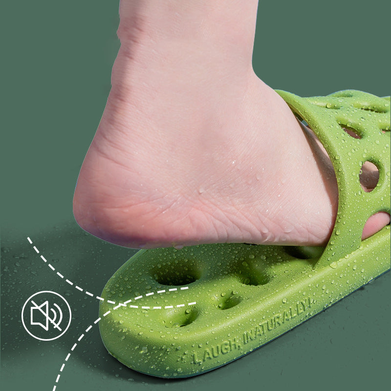 Sandalias de plástico huecas antideslizantes para interior, baño e inodoro, con drenaje de agua