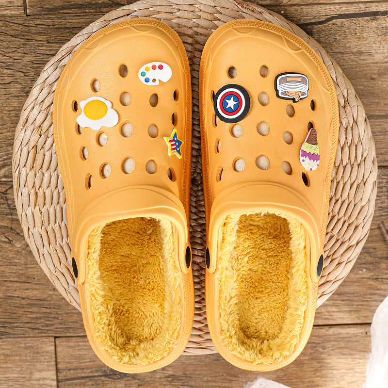 Zapatillas de algodón polar para mujer, cálidas y cómodas