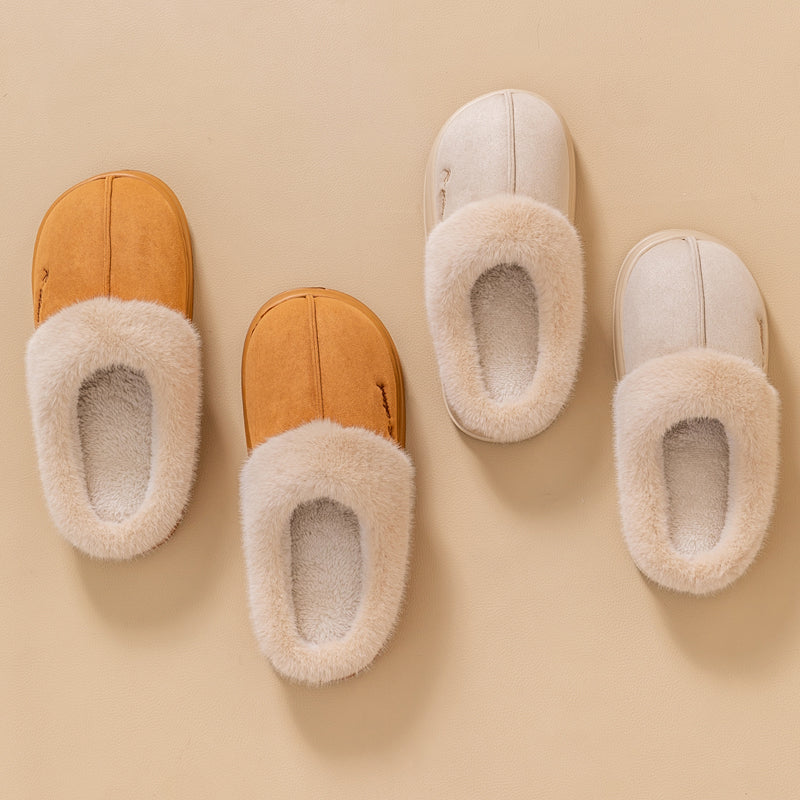 New Winter Cozy Warm Couple-Style Fluffy Slippers for Women and Men, Non-Slip Soft Indoor Slides, Ladies' Home Cotton Shoes