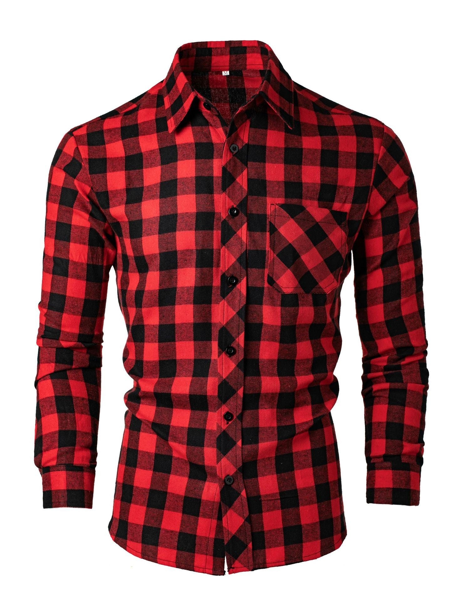 Camisa informal estampada ajustada con cuello solapa