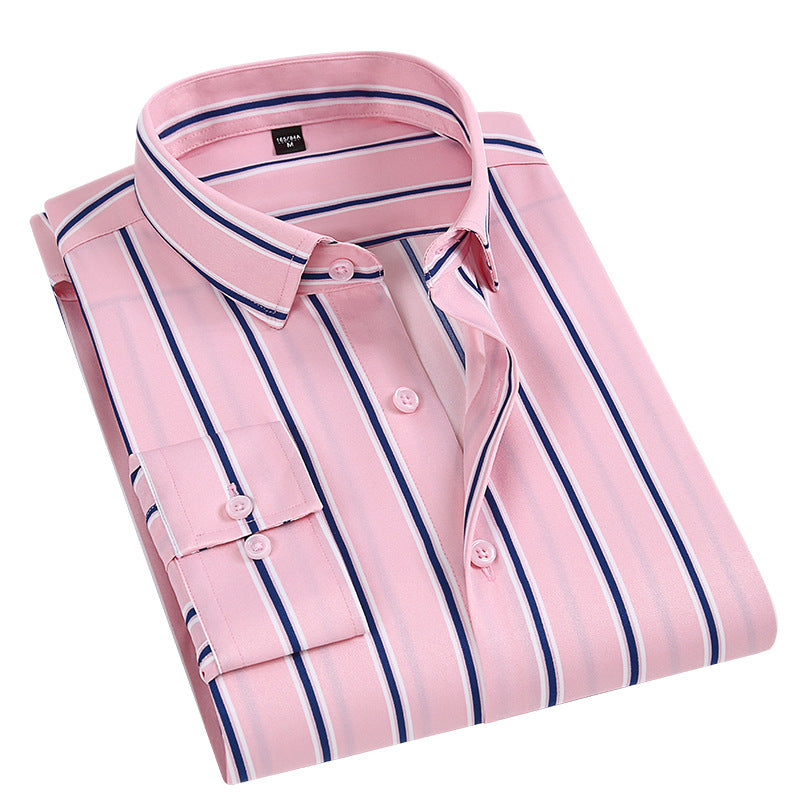 Camisa fina de manga larga para hombre, casual y entallada