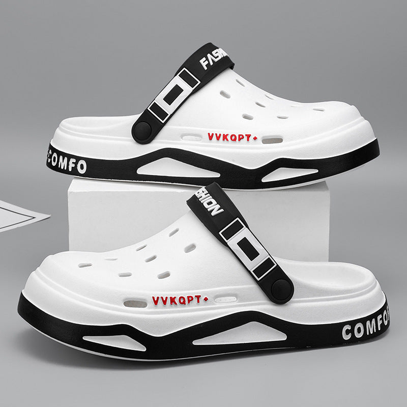 German
Sommer-Sandalen, atmungsaktiv, mit geschlossener Zehenpartie, Herren-Hausschuhe, doppelt nutzbare Strandschuhe